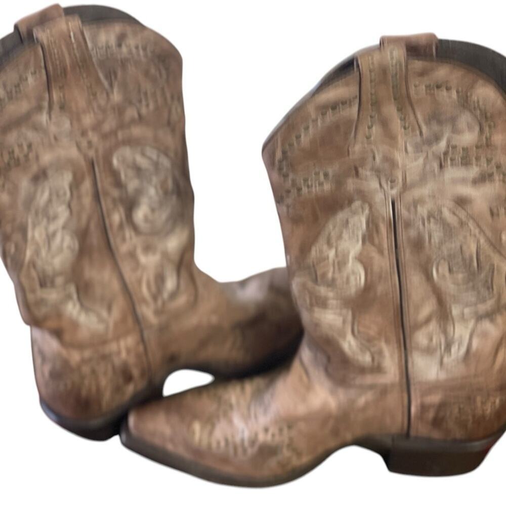 Sonora Riley Distressed Leather Butterfly Western Boots, Cowgirl, Festival, 8B - Picture 10 of 13